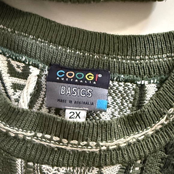 COOGI Green and White Knit Sweater with Hat - Picture 2 of 8